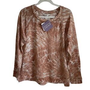 Christopher & Banks Long Sleeve Top Relaxed Restyled Stretchy Sz L Soft Textured